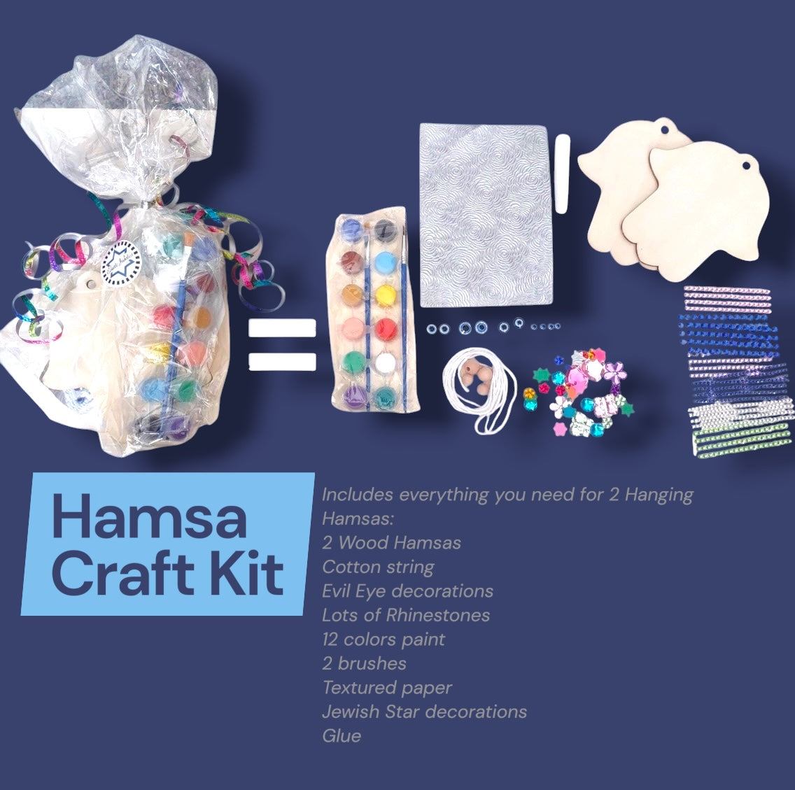 Jewish Craft Kits- Hamsa, Mezuzah & Dreidel