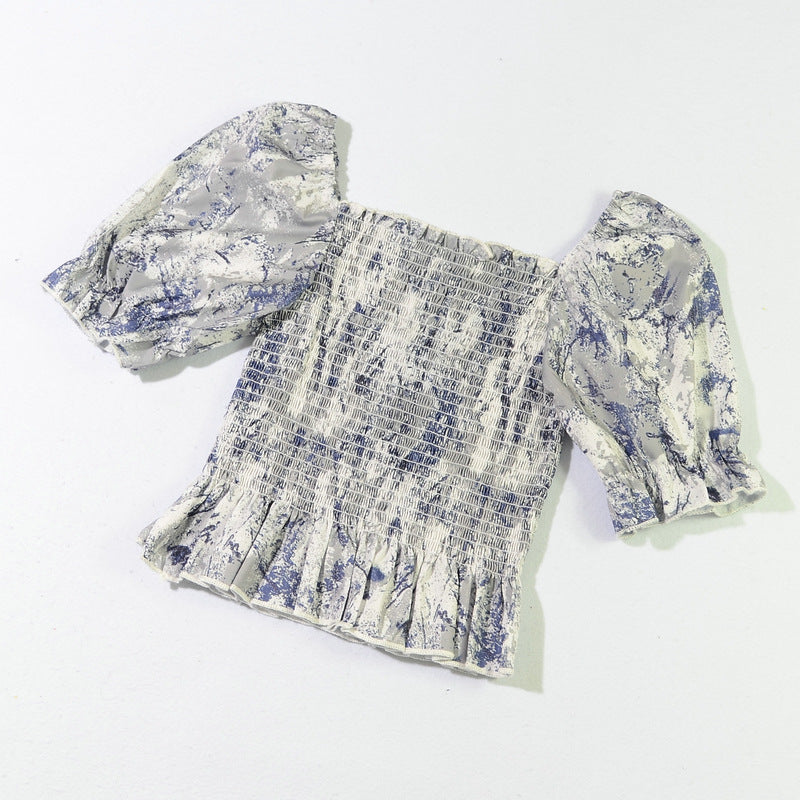 French Floral Print Slim Blouse – product image 6