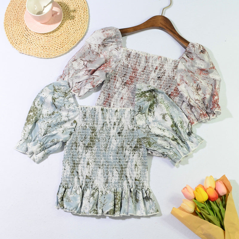 French Floral Print Slim Blouse – product image 4
