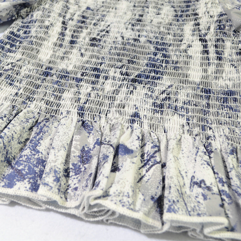 French Floral Print Slim Blouse – product image 3