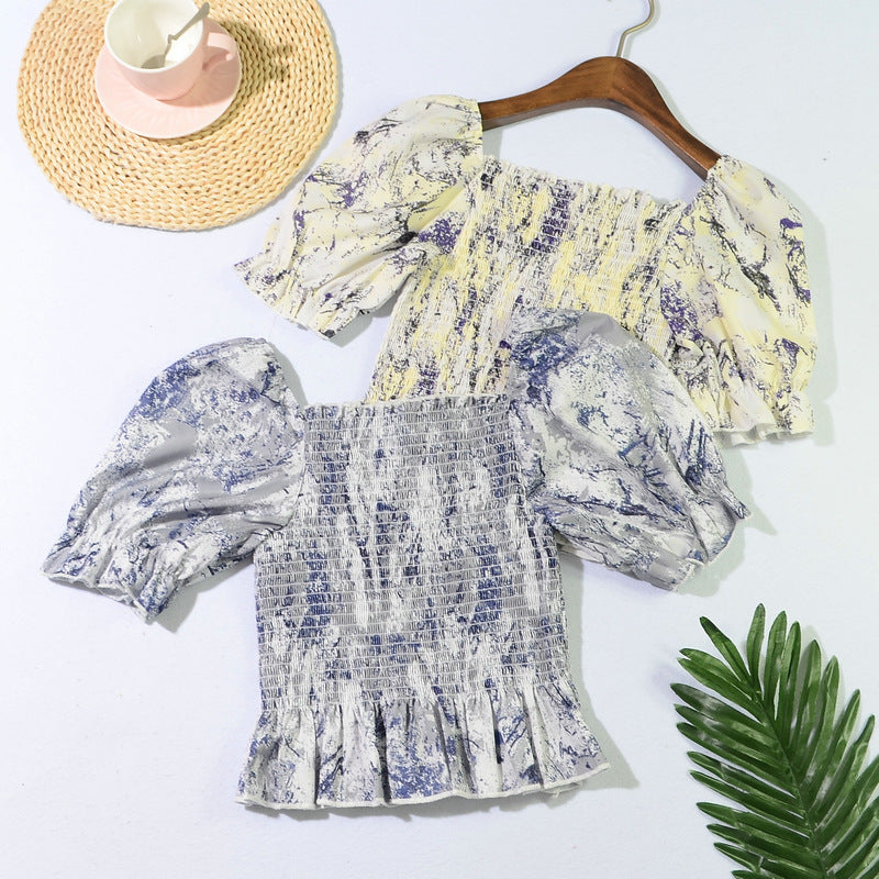 French Floral Print Slim Blouse – product image 5