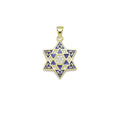 CZ Cobalt Enamel Jewish Star of David Pendant, Sku#LX599