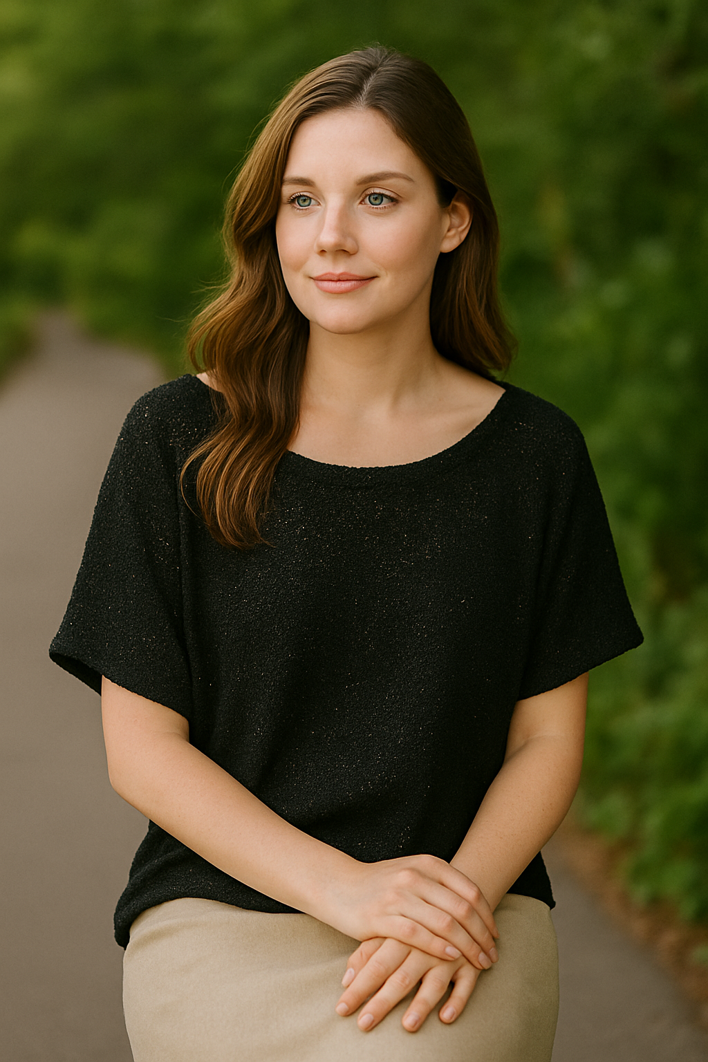 Unexpectedly You Midnight Shimmer Loose Knit Top