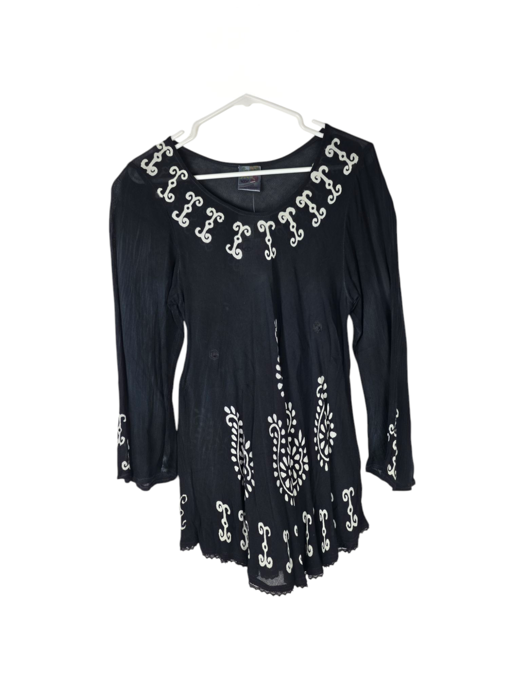 Unexpectedly You Black Embroidered Tunic Top - Unexpectedly You