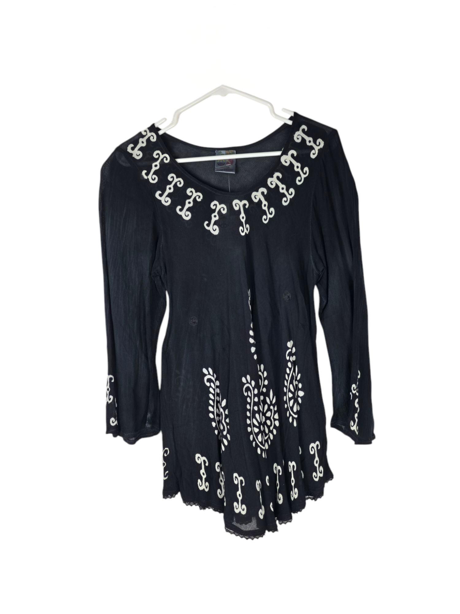 Unexpectedly You Black Embroidered Tunic Top - Unexpectedly You