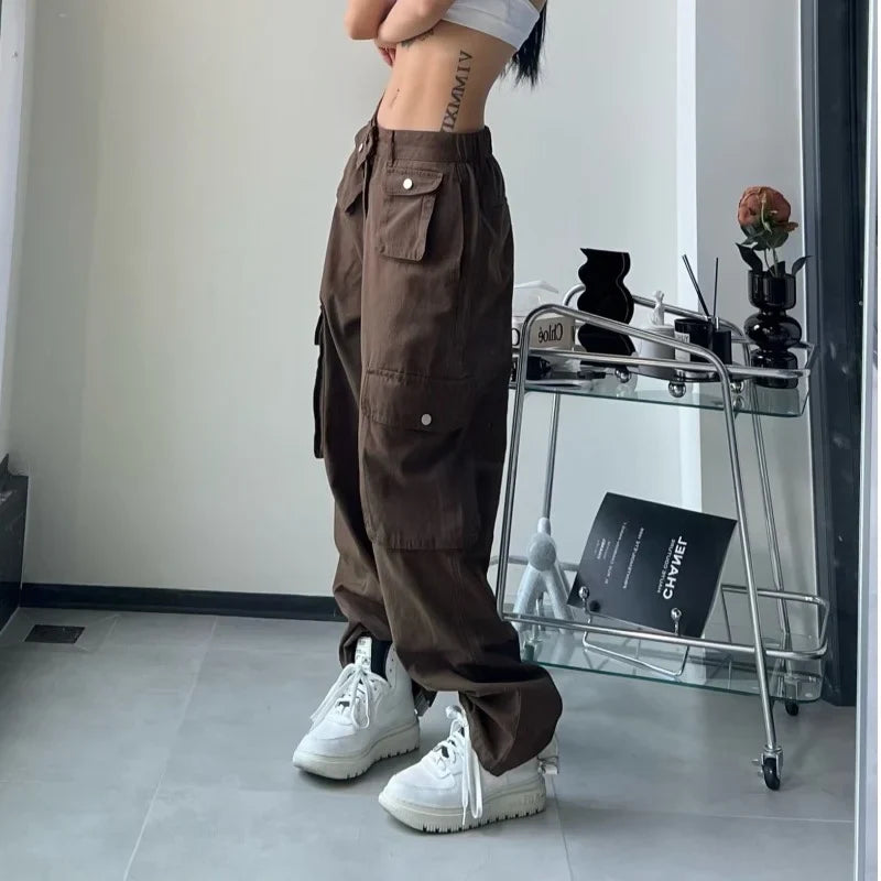 Vintage Brown Baggy Cargo Pants – 90s Streetwear – product image 1