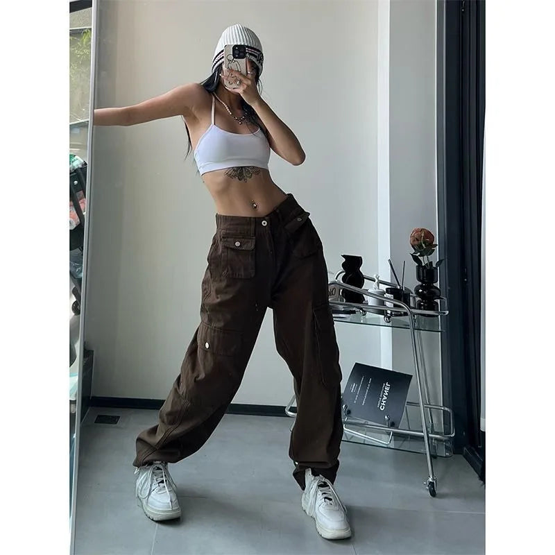 Vintage Brown Baggy Cargo Pants – 90s Streetwear – product image 4