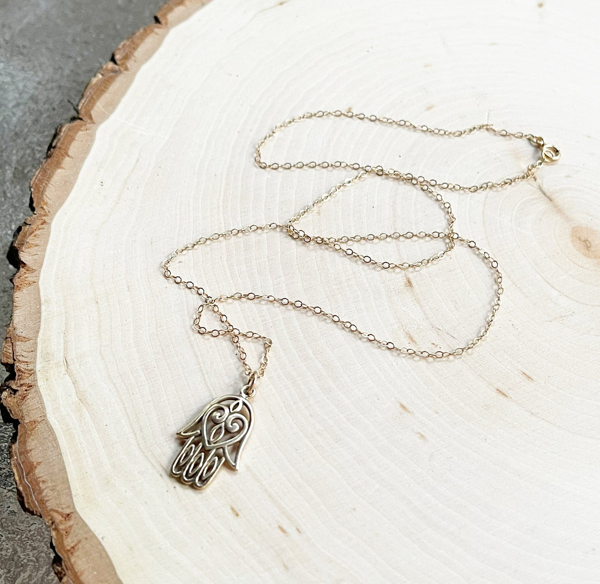 Hamsa Charm 14k Gold Fill Necklace