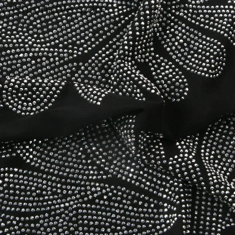 Sheer Mesh Rhinestone Bodycon Party Dress – product image 12