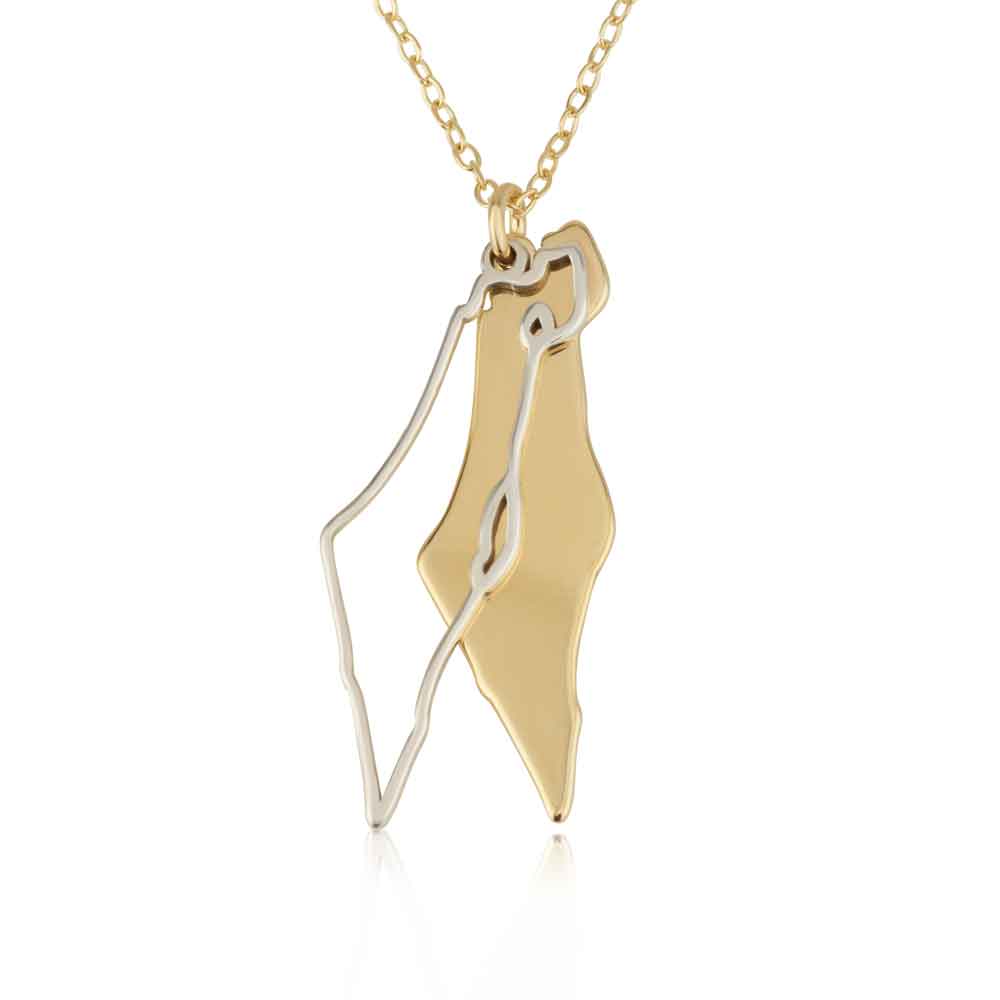 2 Layers Israel Map Necklace