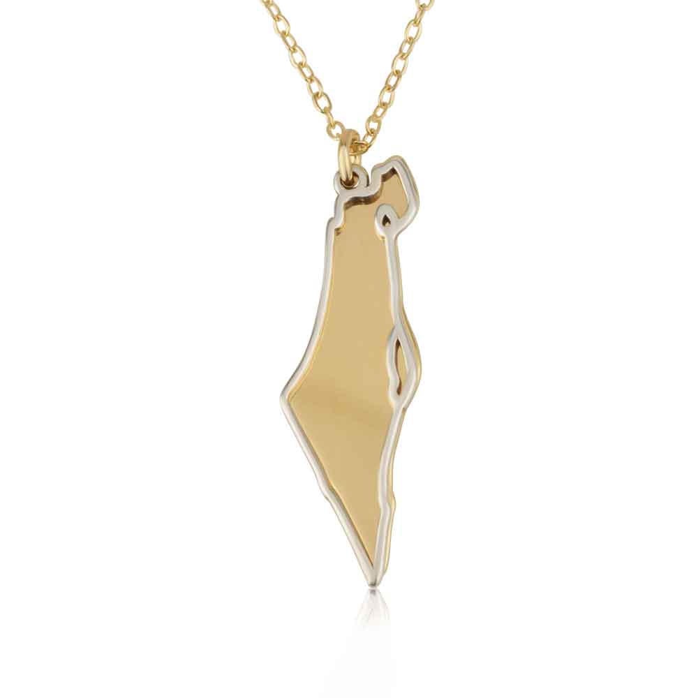 2 Layers Israel Map Necklace
