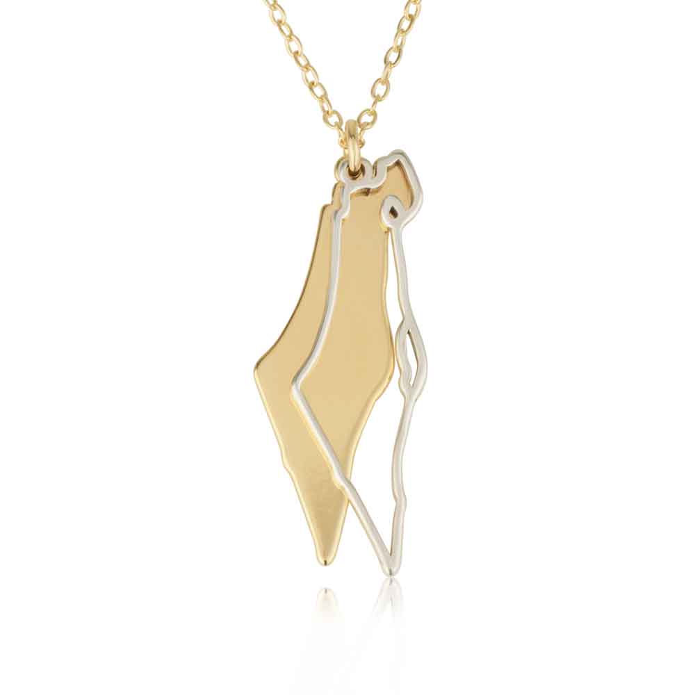 2 Layers Israel Map Necklace