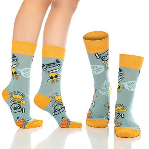 Fun Crew Socks for Men and Women – Colorful Cotton Novelty 6-Pack – product image 4