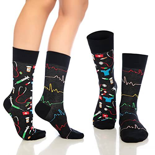 Fun Crew Socks for Men and Women – Colorful Cotton Novelty 6-Pack – product image 6