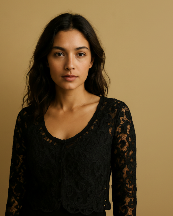 Unexpectedly You Noir Lace Illusion Shrug