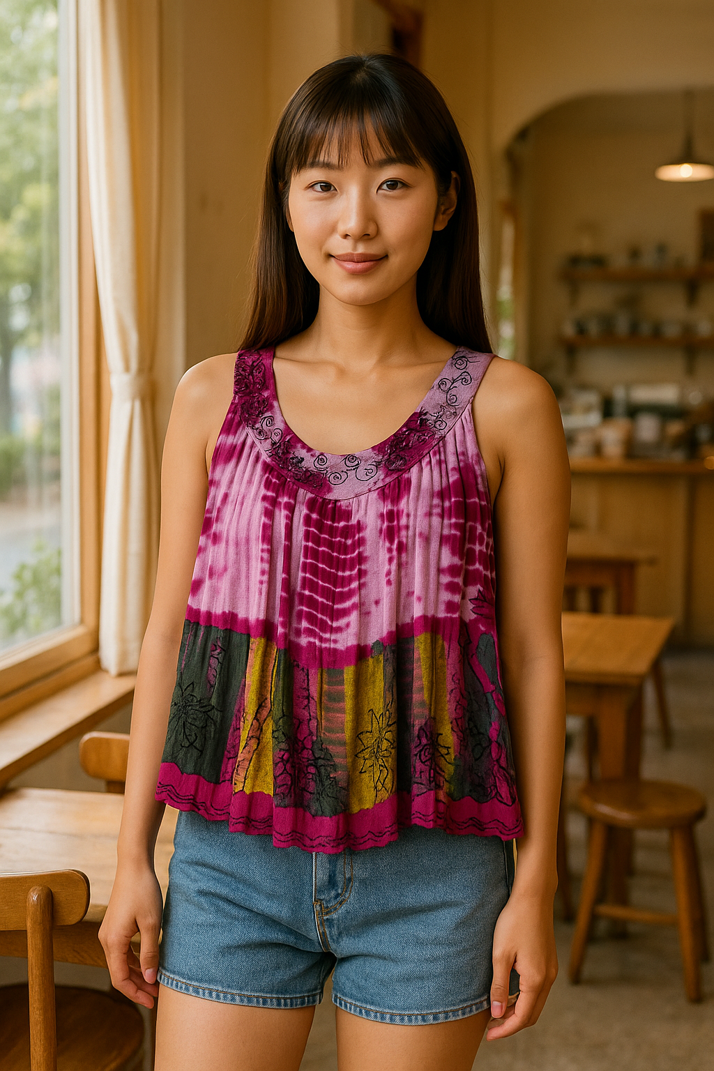 Unexpectedly You Wild Orchid Hand-Dyed Boho Tank Top