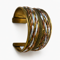 Trinity Weave boho mixed-metal braided cuff bracelet - product view