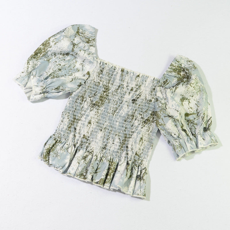 French Floral Print Slim Blouse – product image 2