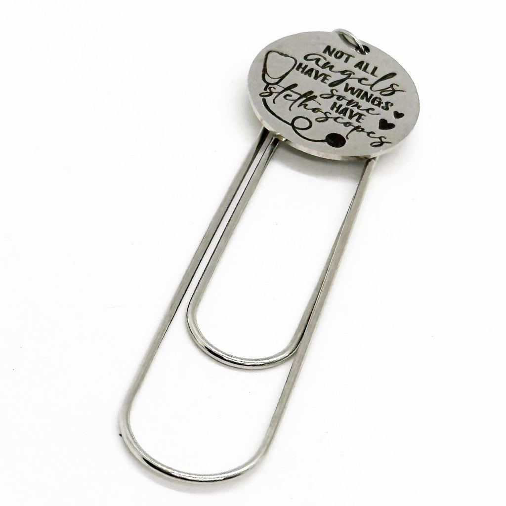 Not All Angels Have Wings Some Have Stethoscopes Charm Bookmark, Medical School Gifts, Nurse Gift, Doctor, Caregiver, Student Gift – product image 1