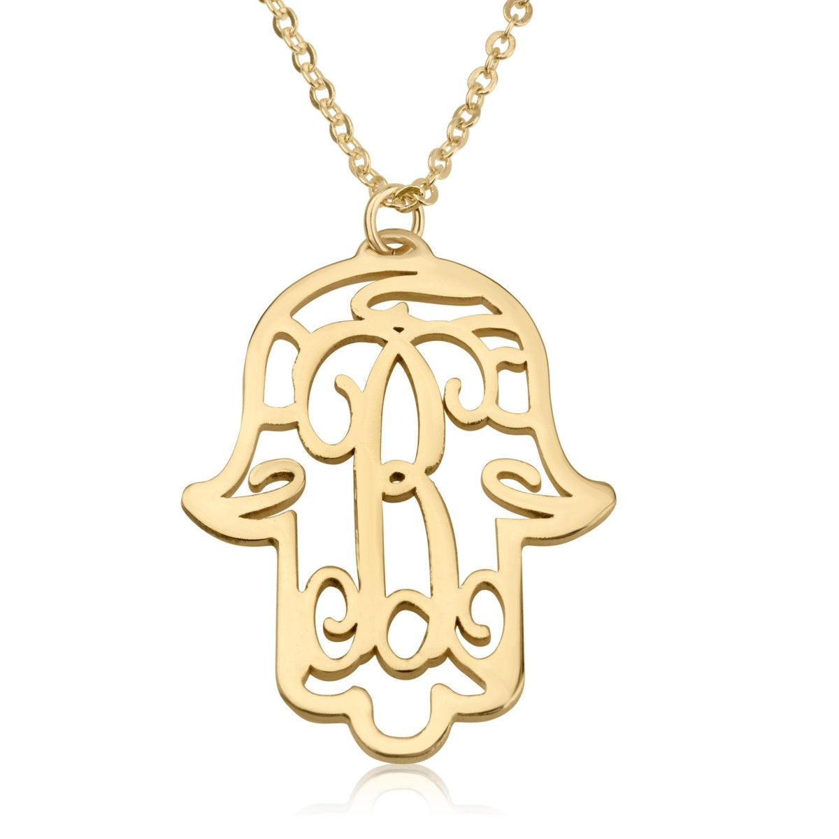 Initial Hamsa Monogram Necklace