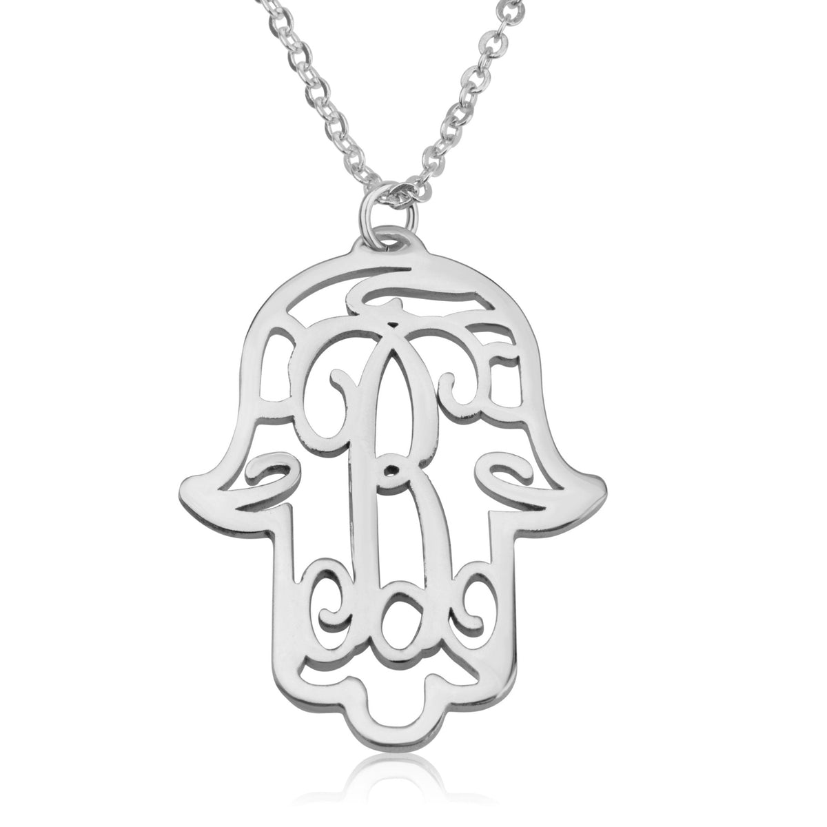 Initial Hamsa Monogram Necklace