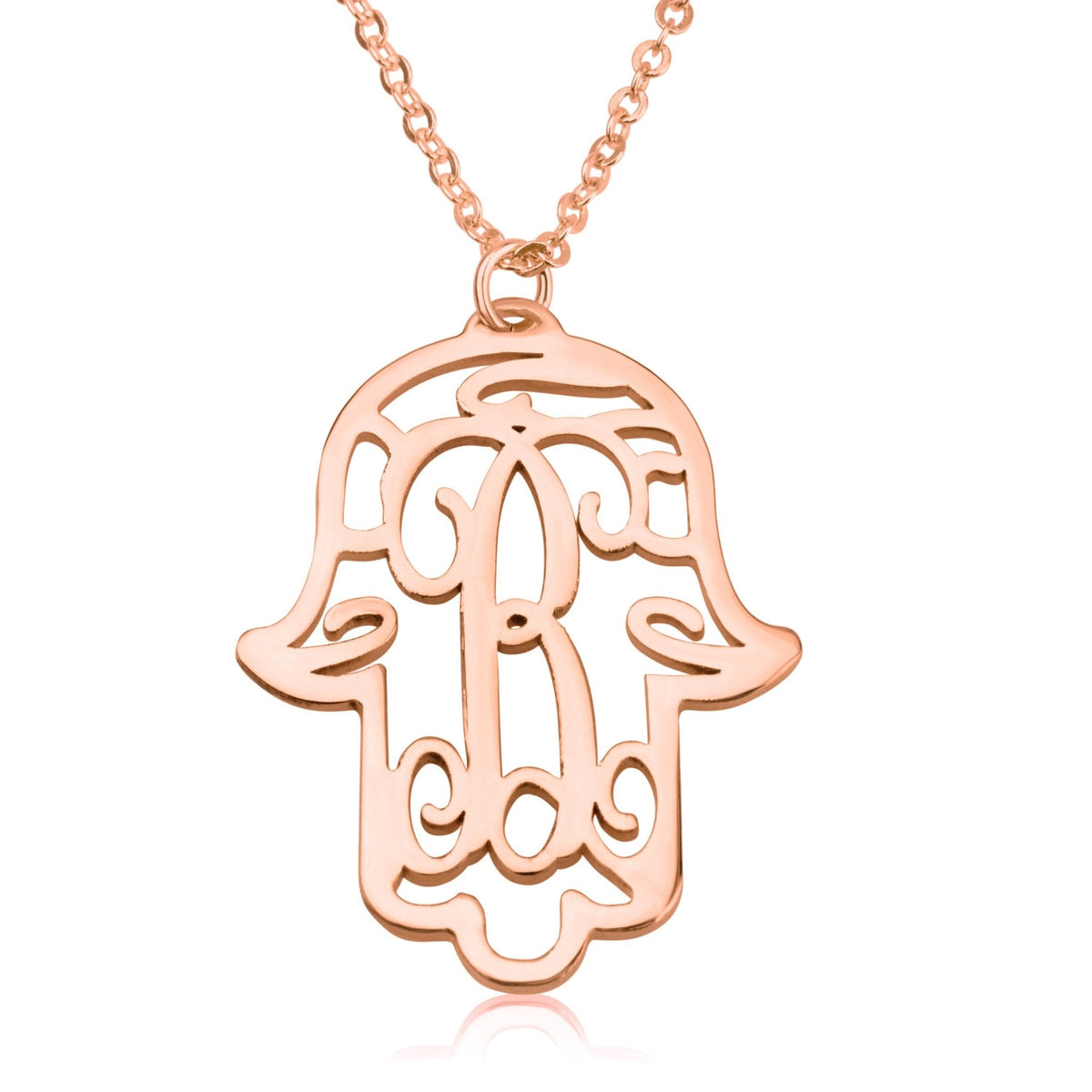 Initial Hamsa Monogram Necklace