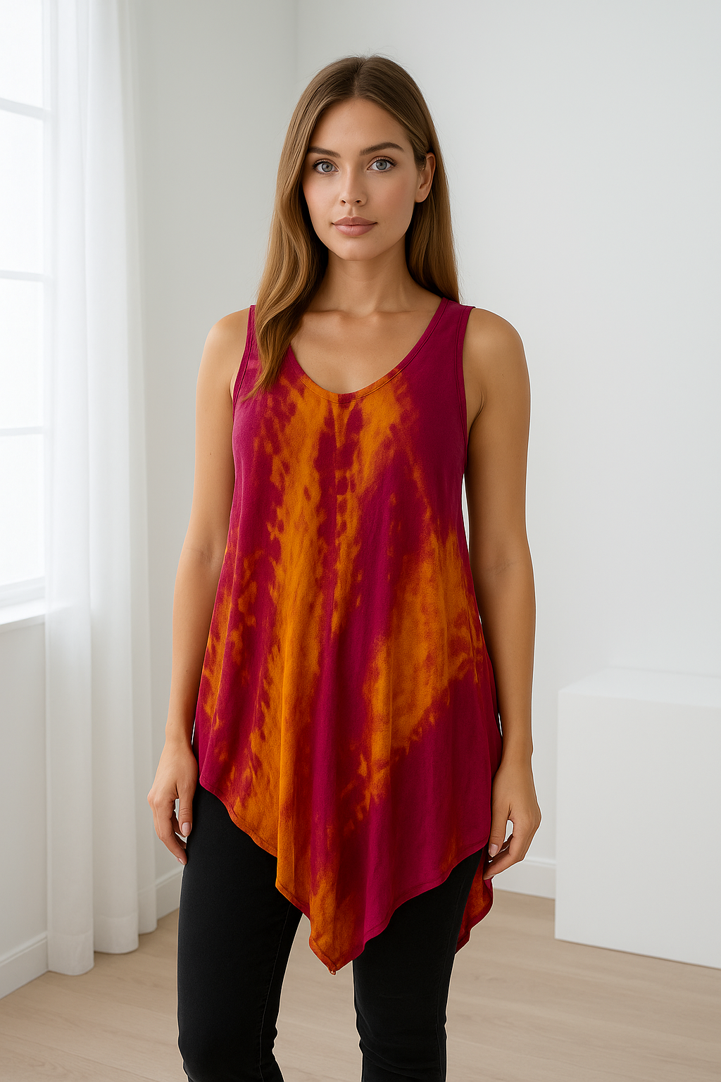 Unexpectedly You Golden Ember Hand-Dyed Asymmetrical Dress