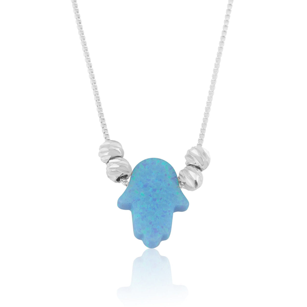 Opal Hamsa Necklace