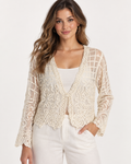 Unexpectedly You Pretty Angel Embroidered Sheer Open-Front Layer — Style 65354, front view
