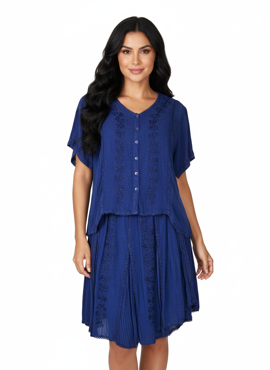 Twilight Horizon Boho Two-Piece Set — AI-generated model view (tagged)