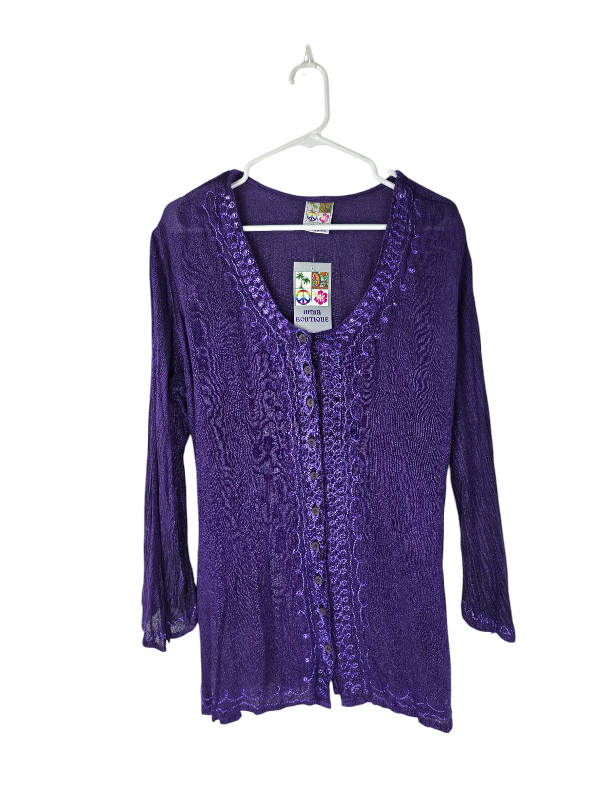 Amethyst Dawn Embroidered Boho Top — primary clean product image