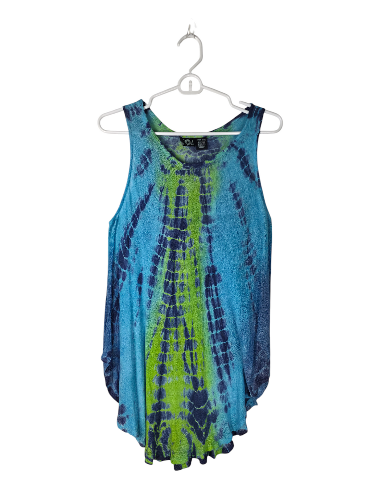 Aqua Fern Tie-Dye Flowy Tunic Top — clean product image