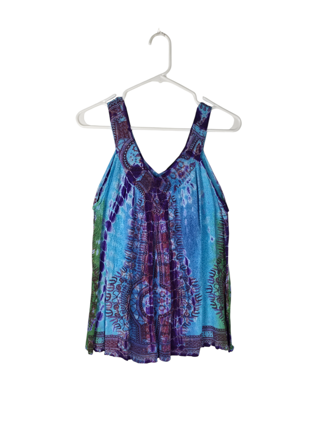 Blue Mirage Boho Tank Top — clean product image