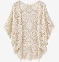 Unexpectedly You C305 ivory crochet open-front top clean product view