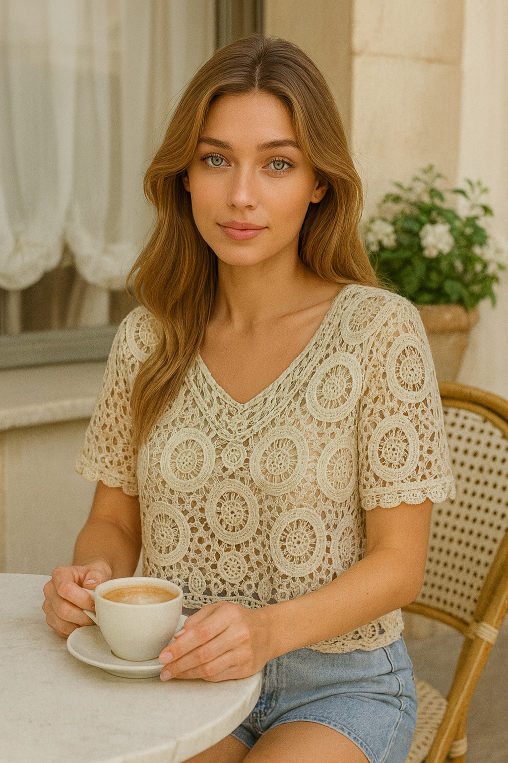 Unexpectedly You Soleil Dream – Crochet Circle Lace Boho Top
