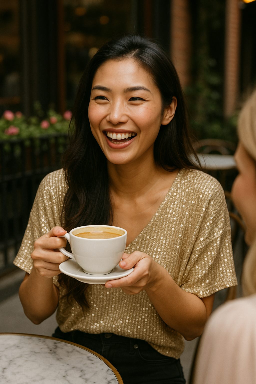 Unexpectedly You Golden Glow – Shimmer Knit Boho Top