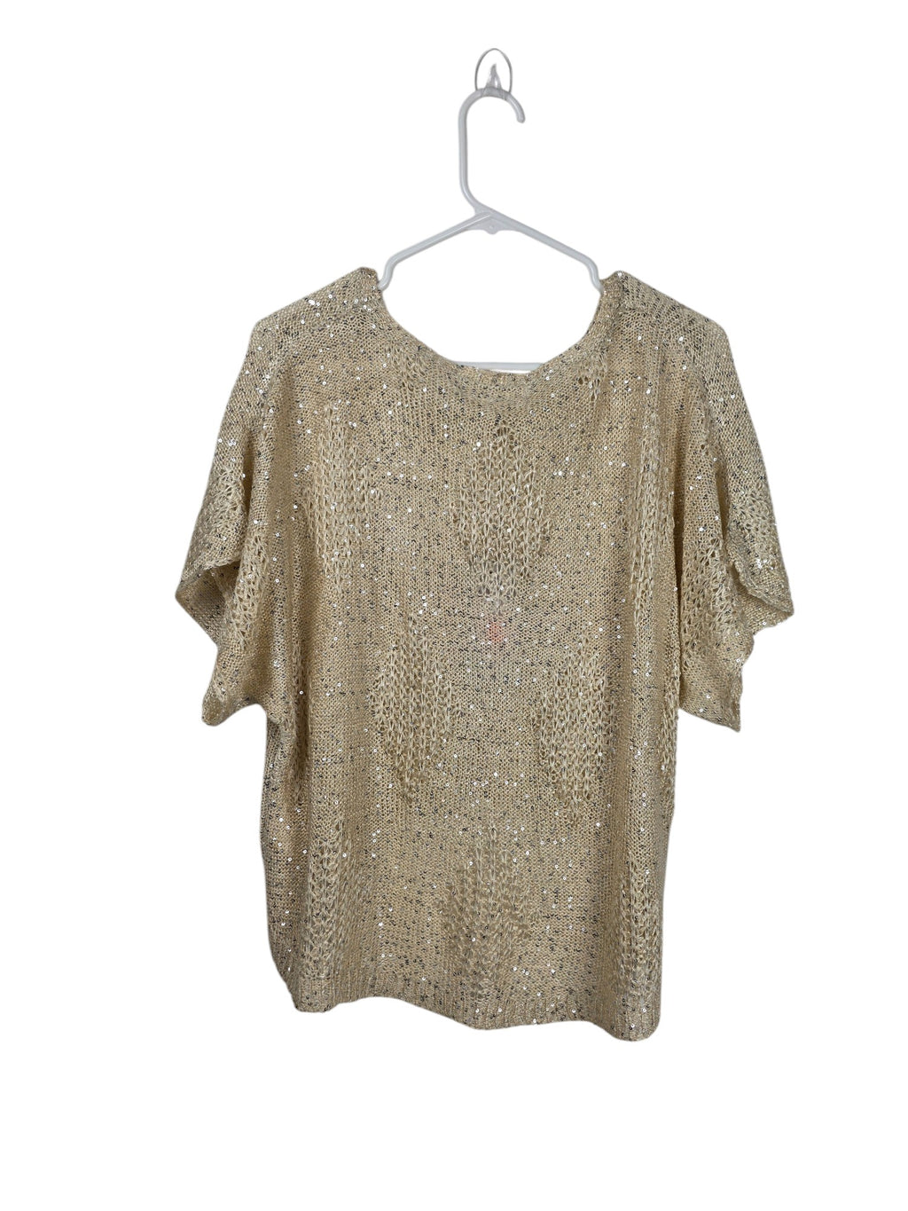 Unexpectedly You Golden Glow shimmer knit top back product view
