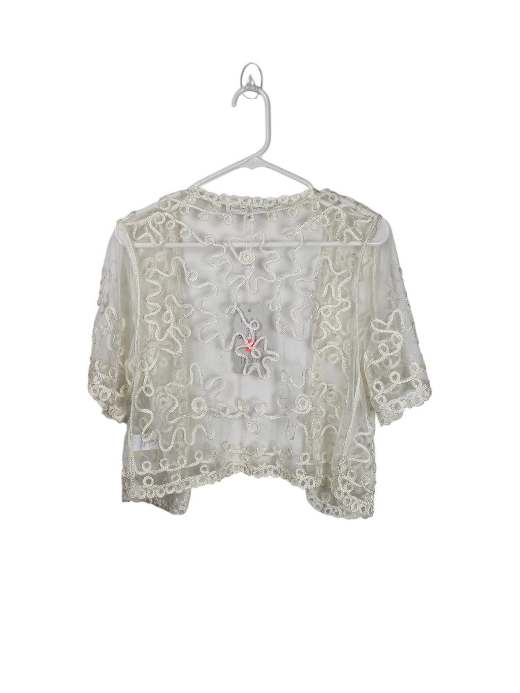 Unexpectedly You Ivory Bloom embroidered sheer bolero back product view