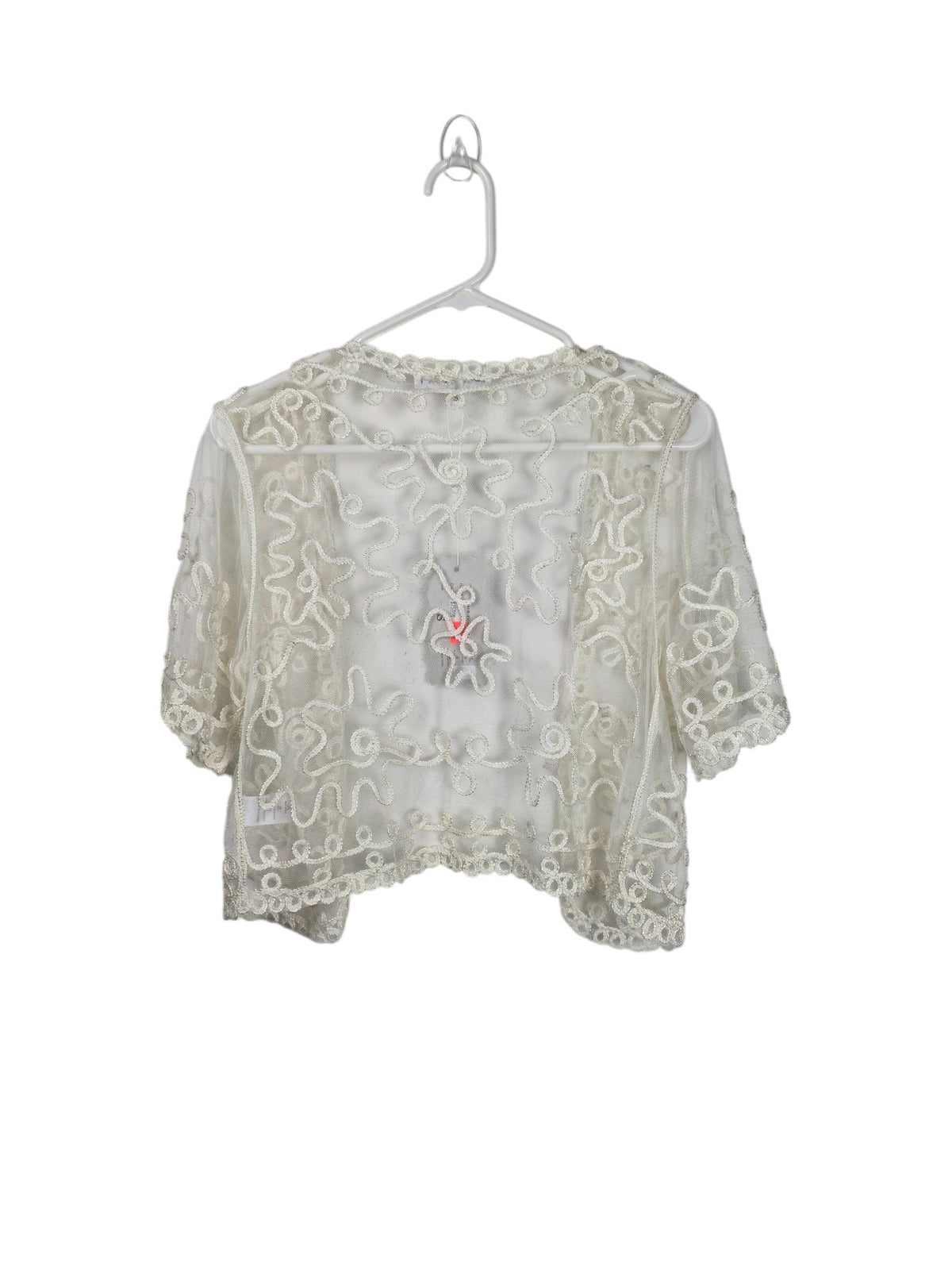 Unexpectedly You Ivory Bloom embroidered sheer bolero back product view