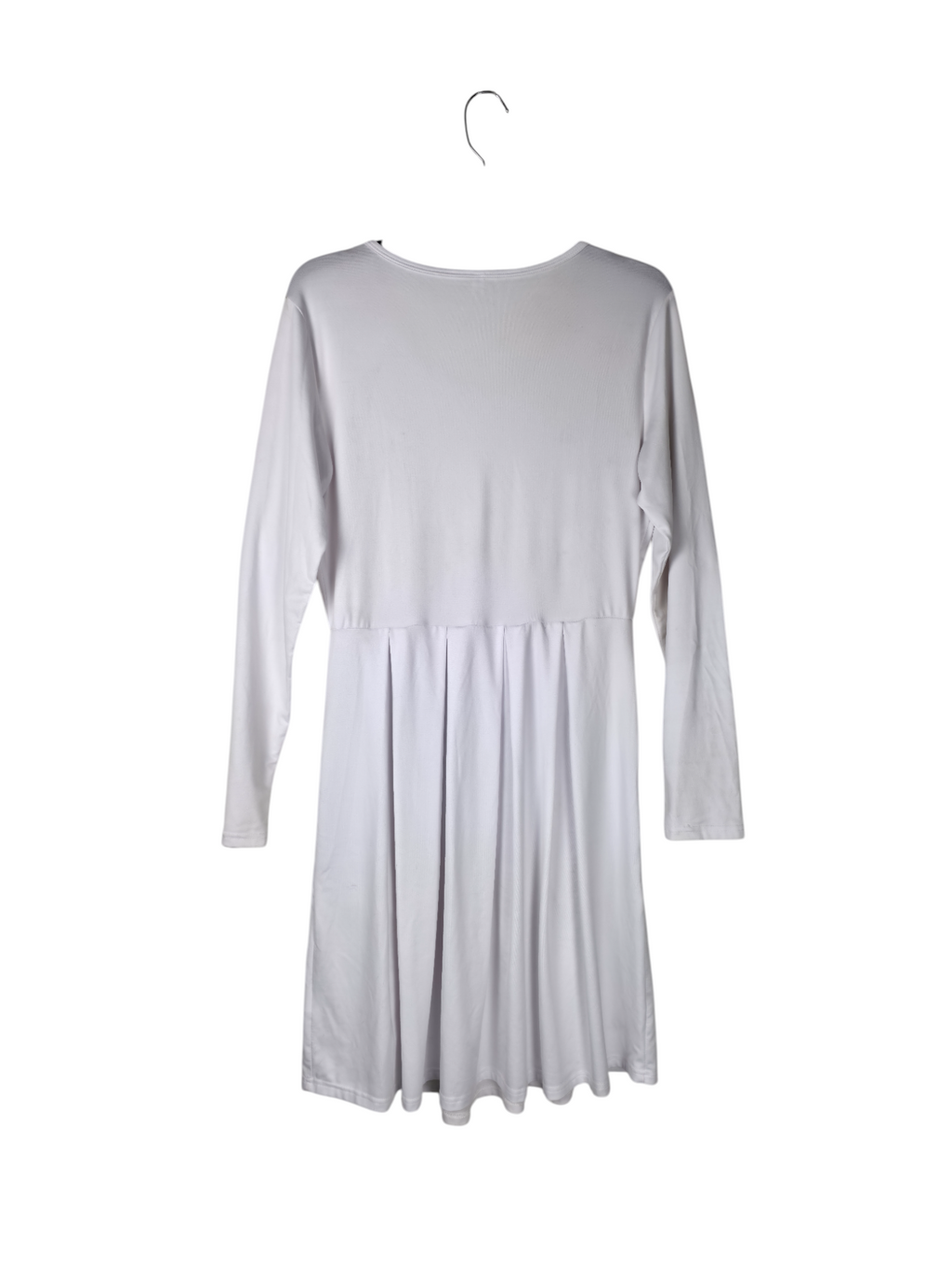Ivory Long-Sleeve Casual Dress — clean back product image