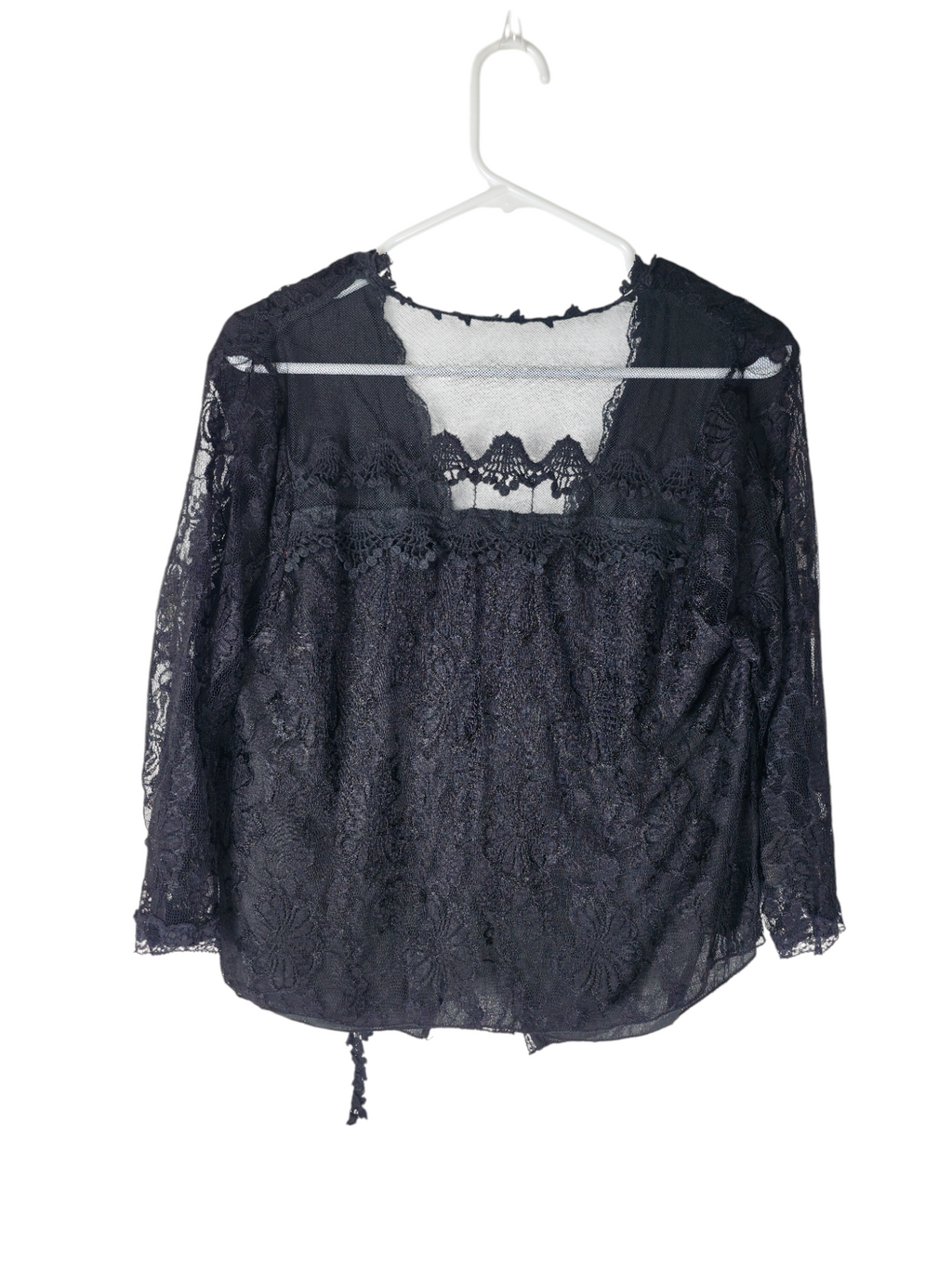 Midnight Lace Boho Layered Top — clean back product image