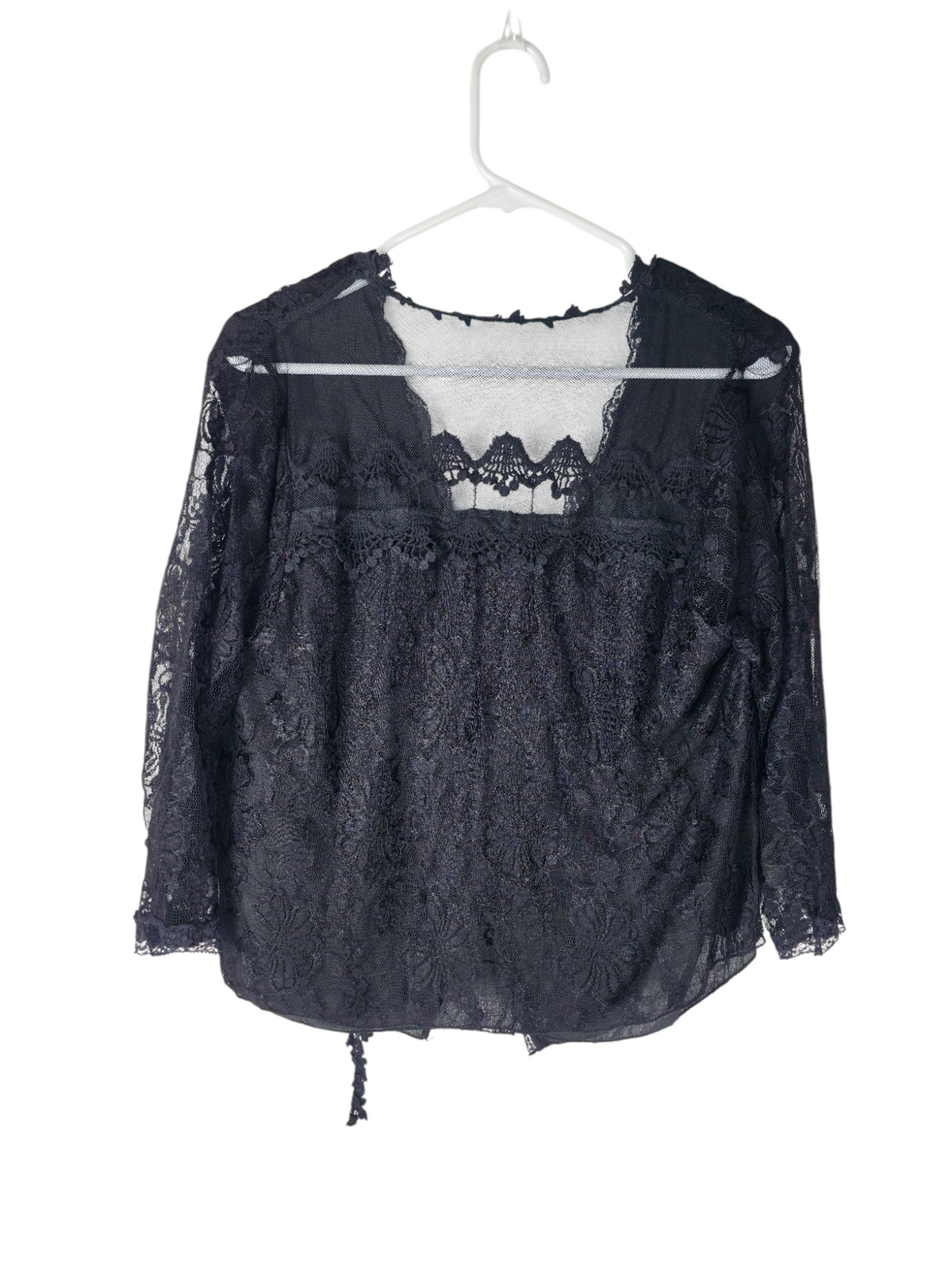 Midnight Lace Boho Layered Top — clean back product image