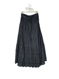 Unexpectedly You Midnight Tier black crinkle maxi skirt — front product view