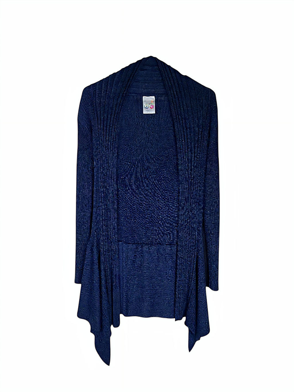 Unexpectedly You Navy Drift waterfall cardigan — back product view