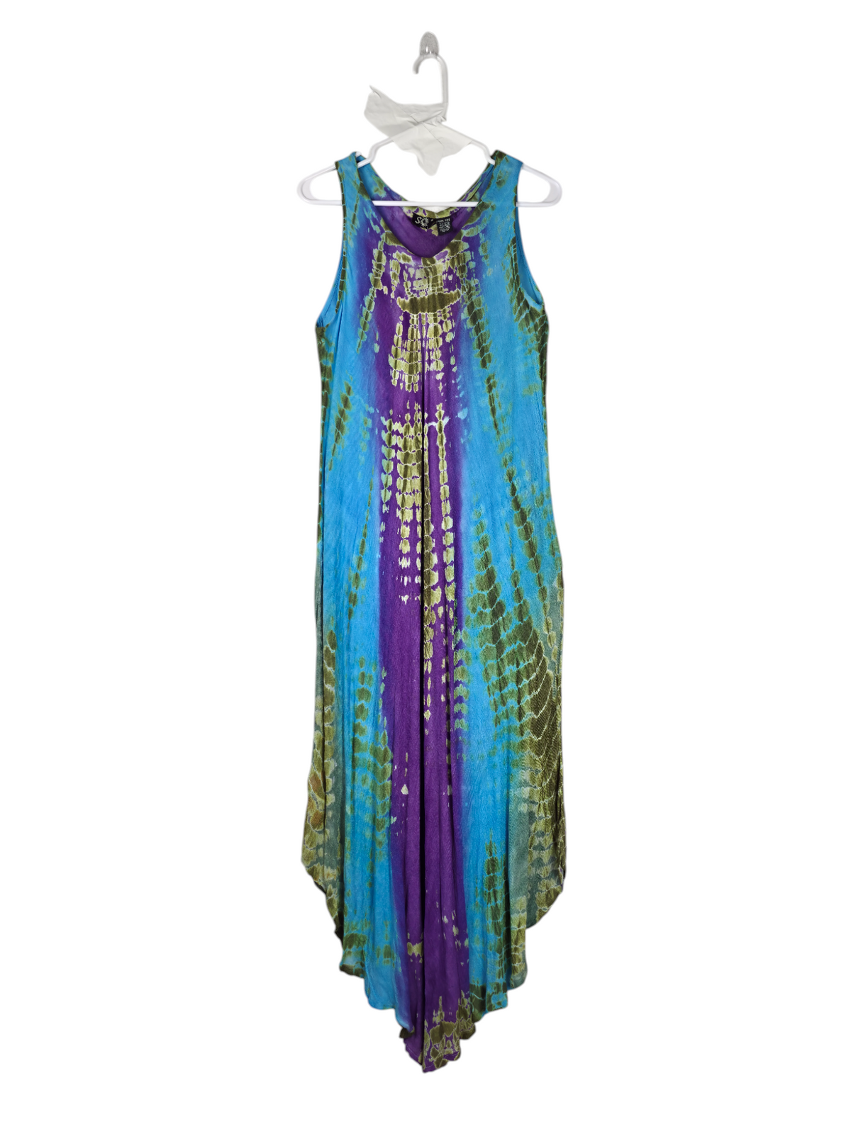 Unexpectedly You Ocean Prism blue purple hand-dyed maxi dress — front product view