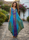 Unexpectedly You Ocean Prism blue purple hand-dyed maxi dress — model view
