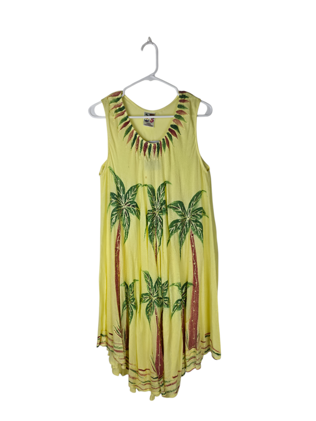 Tropical Palm Breeze Flowy Tank Dress — clean product image