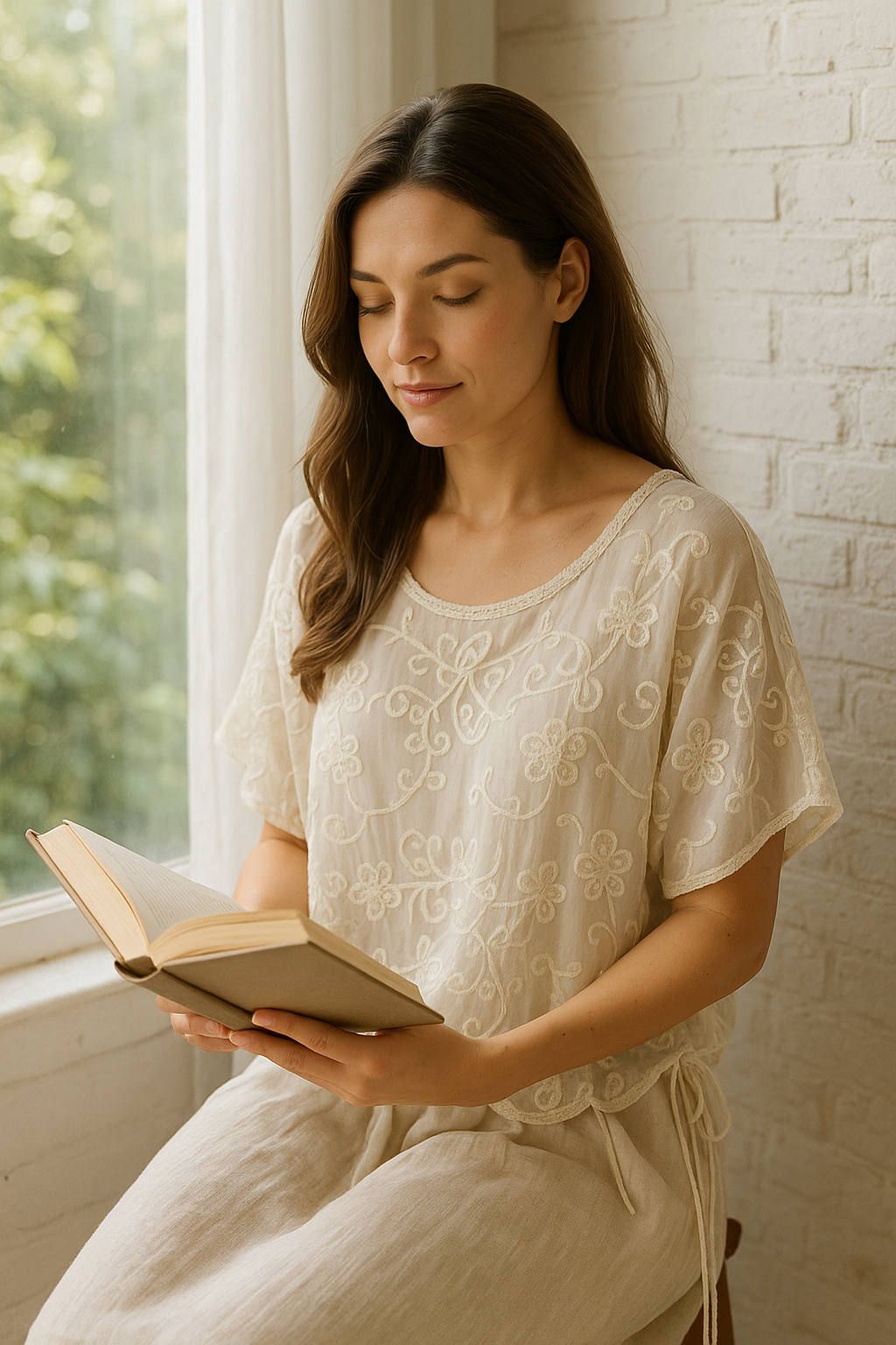 Unexpectedly You Whisper Bloom – White Embroidered Boho Top