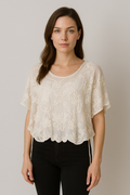 Unexpectedly You Whisper Bloom – White Embroidered Boho Top